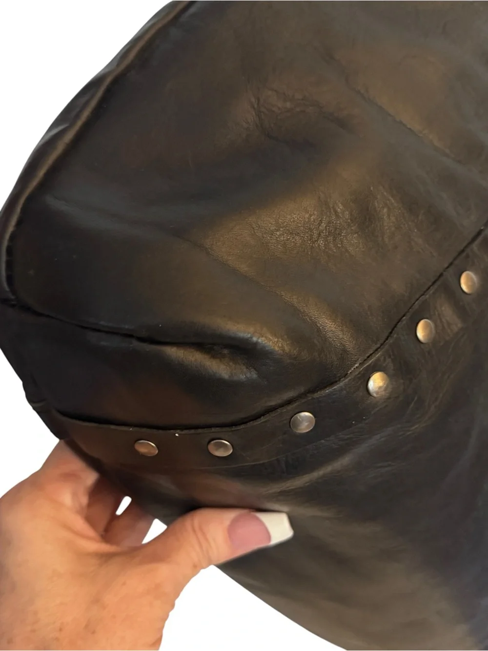 Patricia Nash Stud-Accented Leather Tote in black